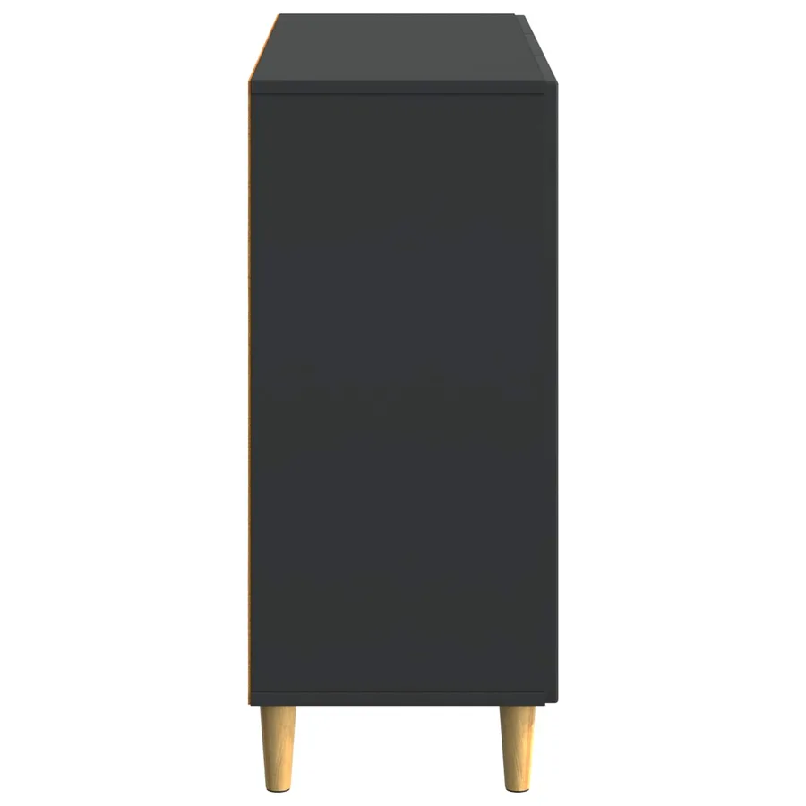 Buffet Noir 89 x 34,5 x 80 cm Bois d'ingénierie - 7