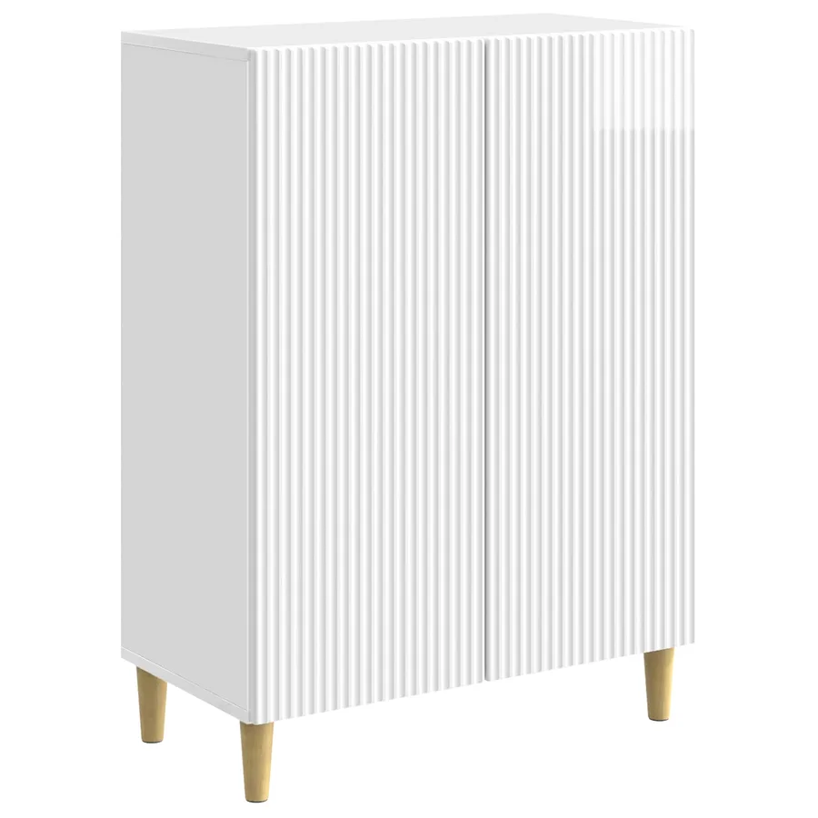 Buffet Blanc brillant 66 x 34,5 x 90 cm Bois d'ingénierie - 2
