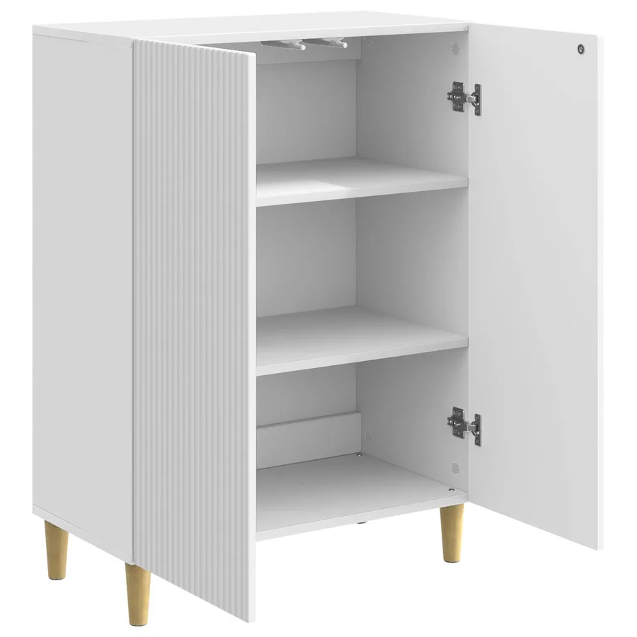 Buffet Blanc brillant 66 x 34,5 x 90 cm Bois d'ingénierie - 5