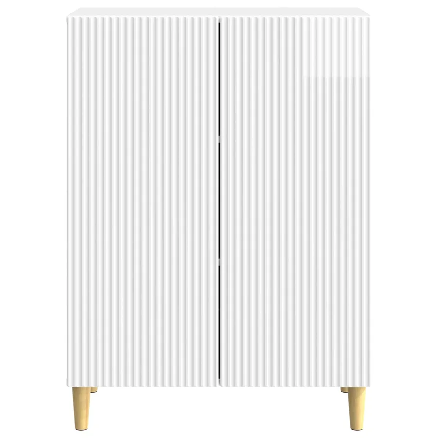 Buffet Blanc brillant 66 x 34,5 x 90 cm Bois d'ingénierie - 6