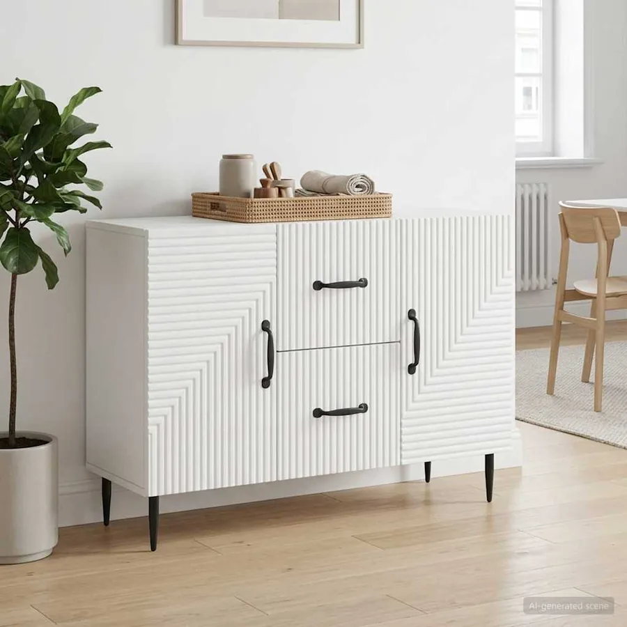 Buffet Blanc 89 x 34,5 x 60 cm Bois d'ingénierie
