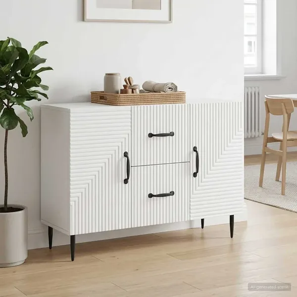 Buffet Blanc 89 x 34,5 x 60 cm Bois d'ingénierie