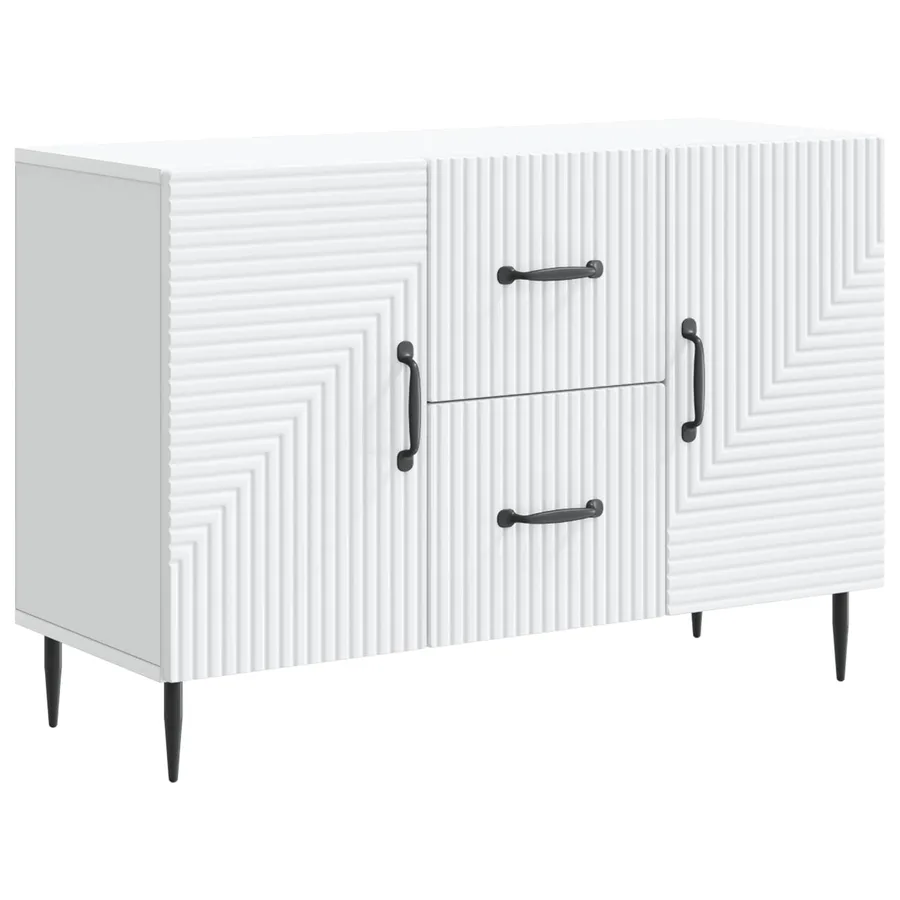 Buffet Blanc 89 x 34,5 x 60 cm Bois d'ingénierie - 2