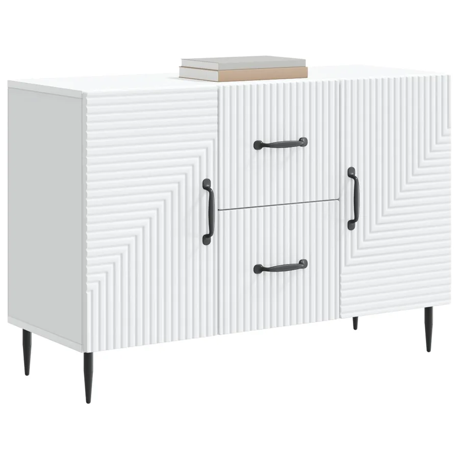 Buffet Blanc 89 x 34,5 x 60 cm Bois d'ingénierie - 3