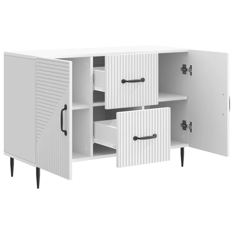Buffet Blanc 89 x 34,5 x 60 cm Bois d'ingénierie - 5