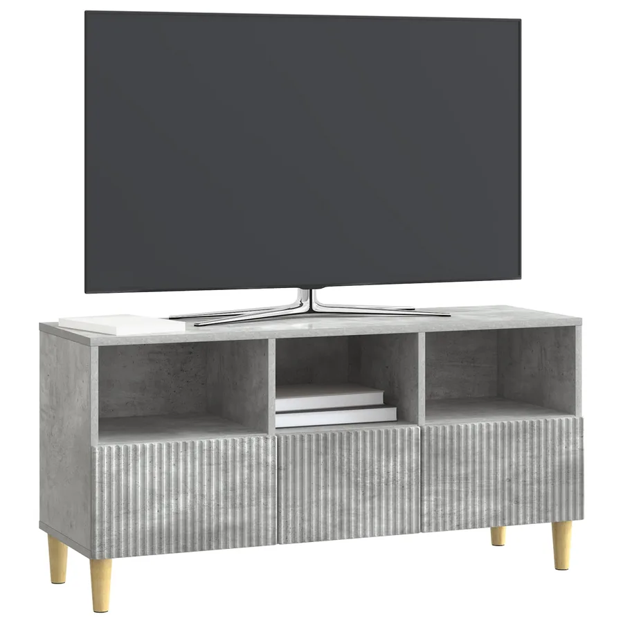 Meuble TV Gris béton 102 x 34,5 x 50 cm Bois d'ingénierie - 3