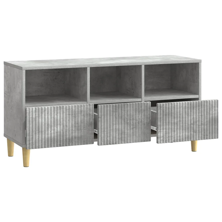 Meuble TV Gris béton 102 x 34,5 x 50 cm Bois d'ingénierie - 5