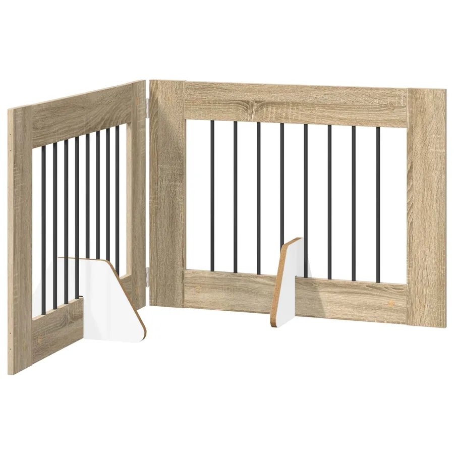 Porte de chien pliable avec supports 2 pcs Chêne Sonoma - 2