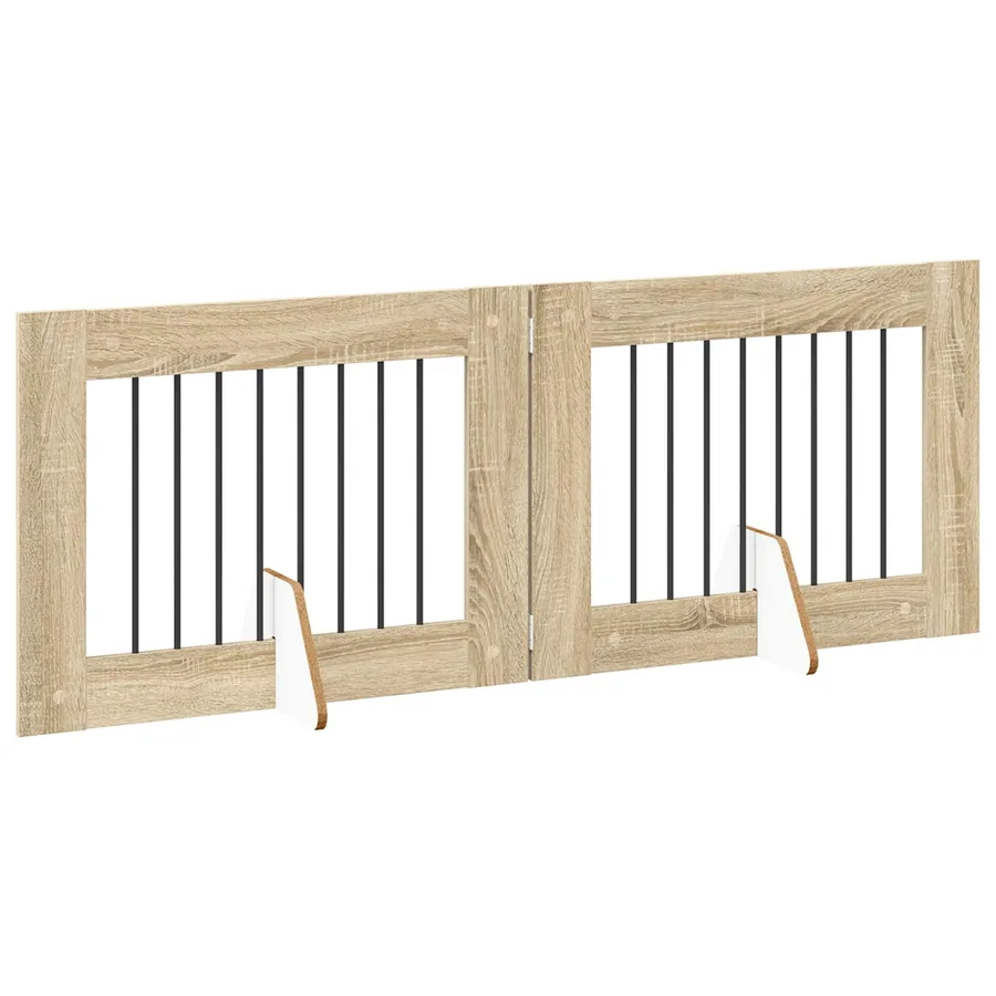 Porte de chien pliable avec supports 2 pcs Chêne Sonoma - 3
