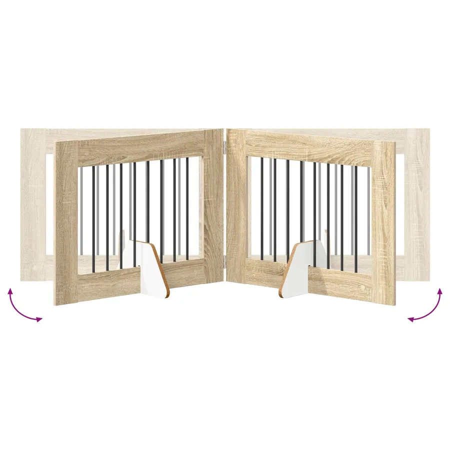 Porte de chien pliable avec supports 2 pcs Chêne Sonoma - 7