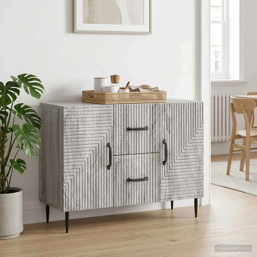 Buffet Sonoma gris 89 x 34,5 x 60 cm Bois d'ingénierie - 4