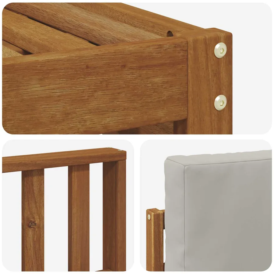 Ensemble de canapé d'angle 6 pcs Gris Naturel et Clair - 6