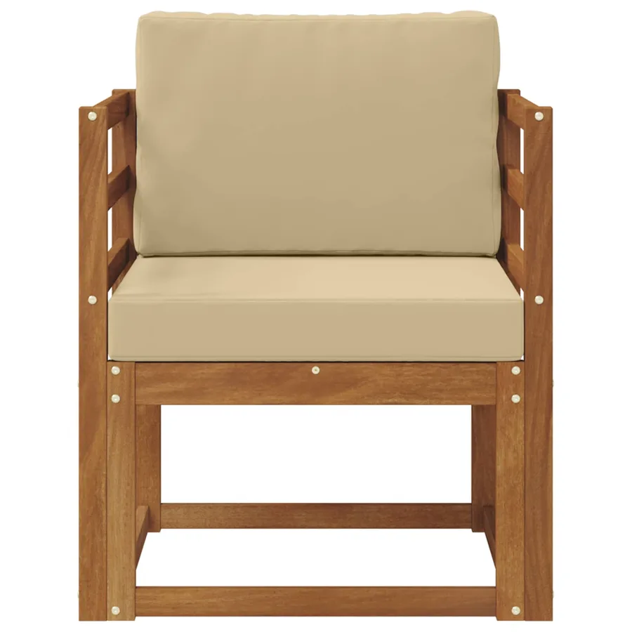 Canapé d’extérieur Bois d'acacia massif et polyester Naturel - 3