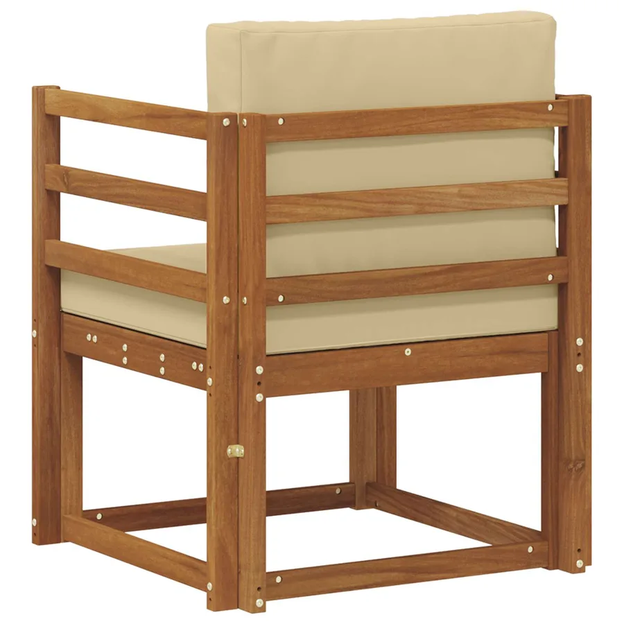 Canapé d’extérieur Bois d'acacia massif et polyester Naturel - 5