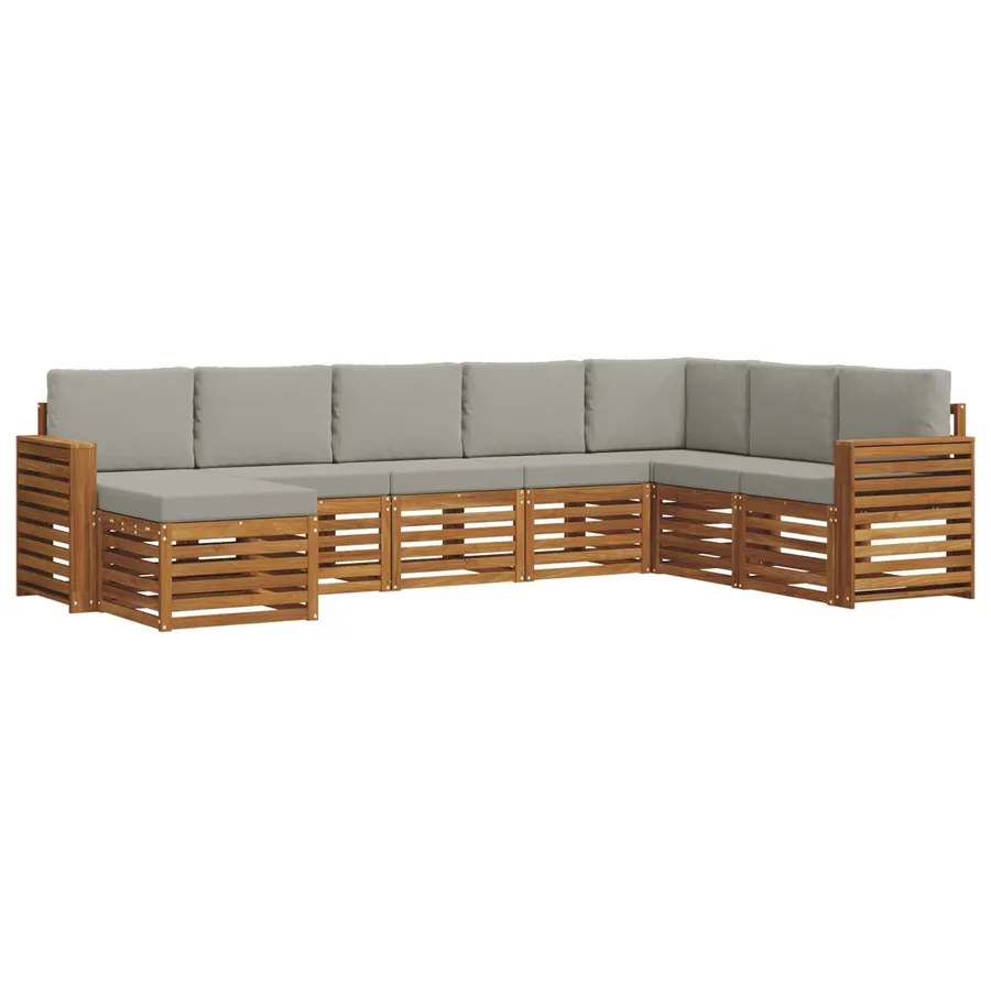 Ensemble de canapés d'extérieur 8 pcs Gris Naturel et Clair - 2