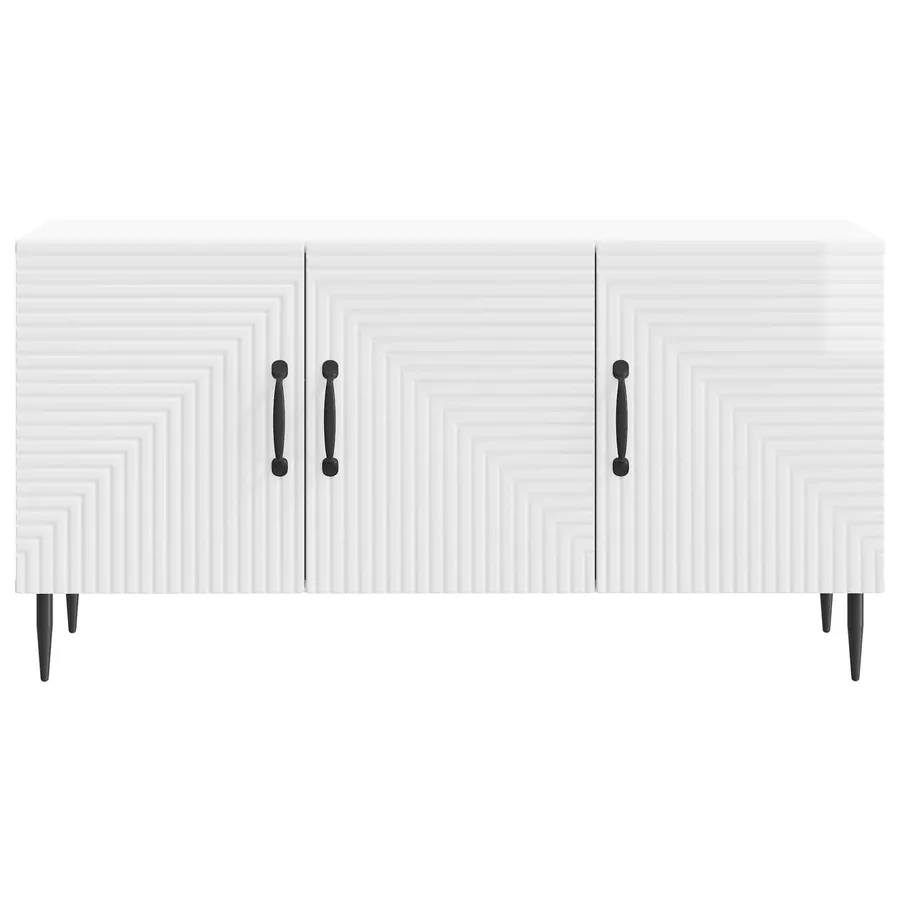 Meuble TV Blanc brillant 99 x 34,5 x 50 cm Bois d'ingénierie - 6