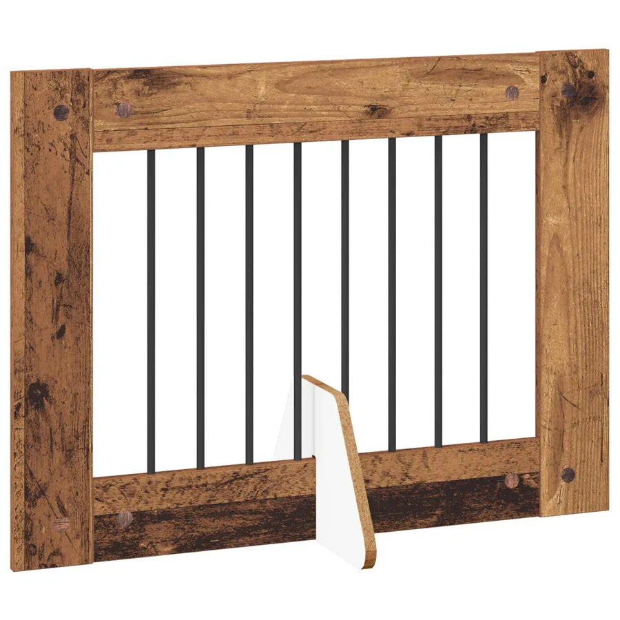 Porte de chien pliable avec supports 4 pcs Bois ancien 321 cm - 3