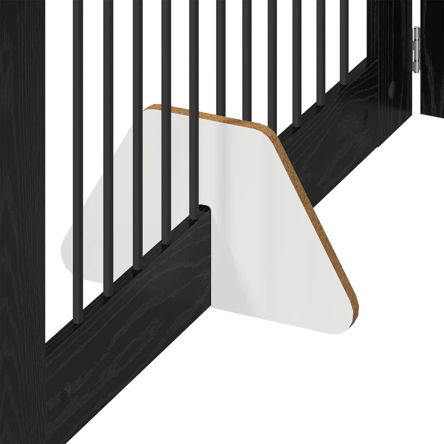 Porte de chien pliable avec supports 6 pcs Chêne noir 602 cm - 5