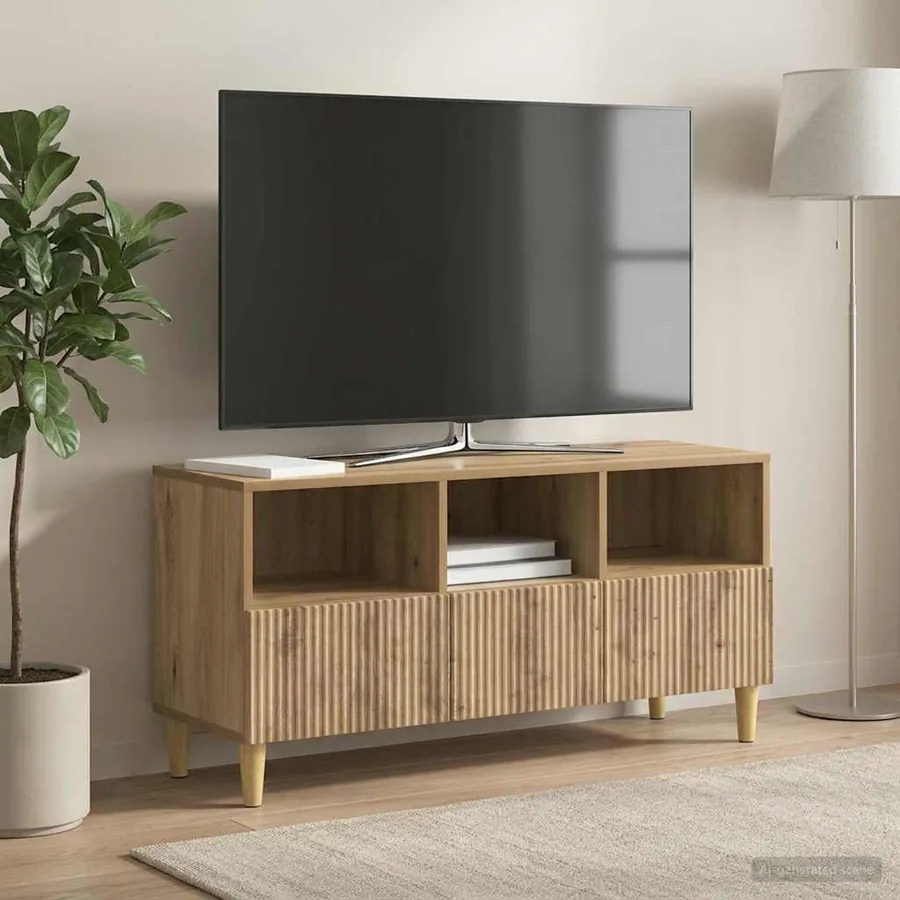 Meuble TV 102 x 34,5 x 50 cm Chêne artisanal Bois d'ingénierie