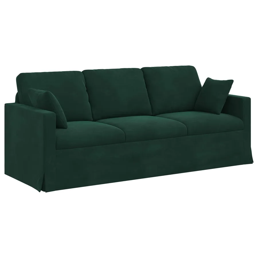 Ensemble de Canapés 2 pcs Vert foncé 198 x 78 x 80 cm Velours - 5