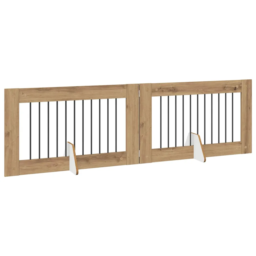 Porte de chien pliable avec supports 2 pcs Chêne artisanal - 3