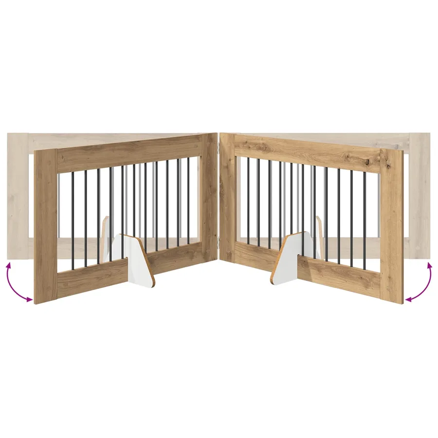 Porte de chien pliable avec supports 2 pcs Chêne artisanal - 7