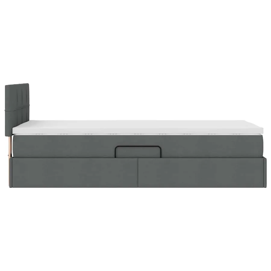 Lit avec rangement et matelas Gris foncé 100 x 200 cm - 8