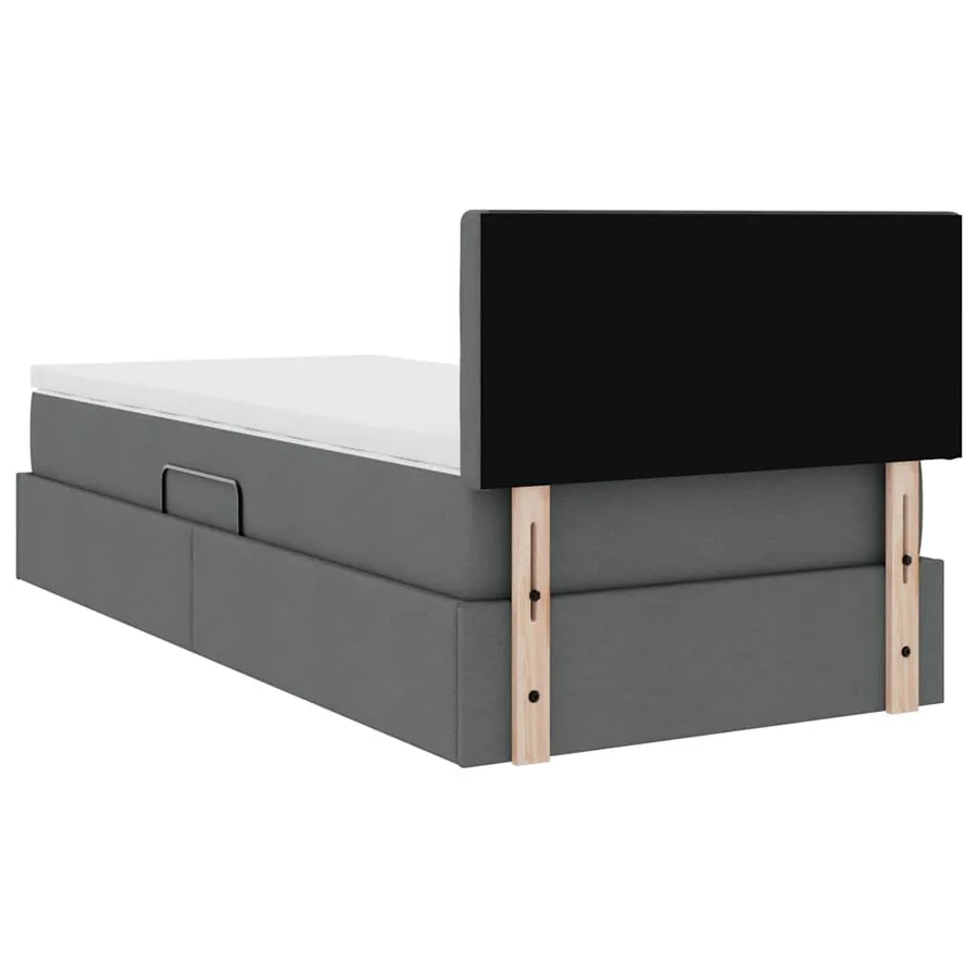 Lit avec rangement et matelas Gris foncé 100 x 200 cm - 11