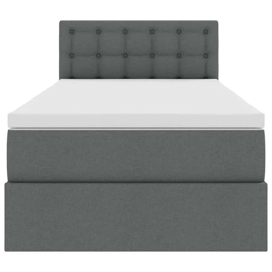 Lit avec rangement et matelas Gris foncé 100 x 200 cm - 7