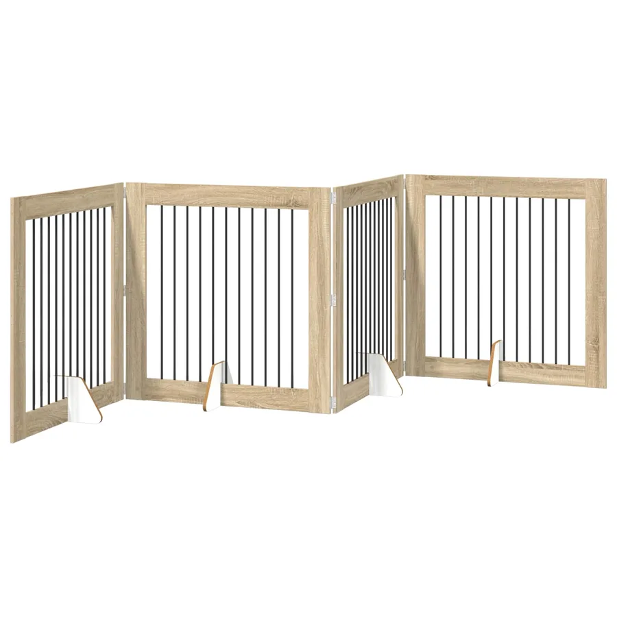 Porte de chien pliable avec supports 4 pcs Chêne Sonoma 401 cm - 2