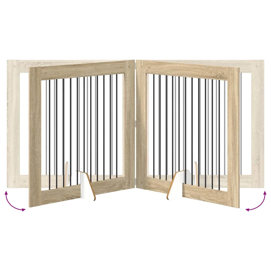 Porte de chien pliable avec supports 4 pcs Chêne Sonoma 401 cm - 6