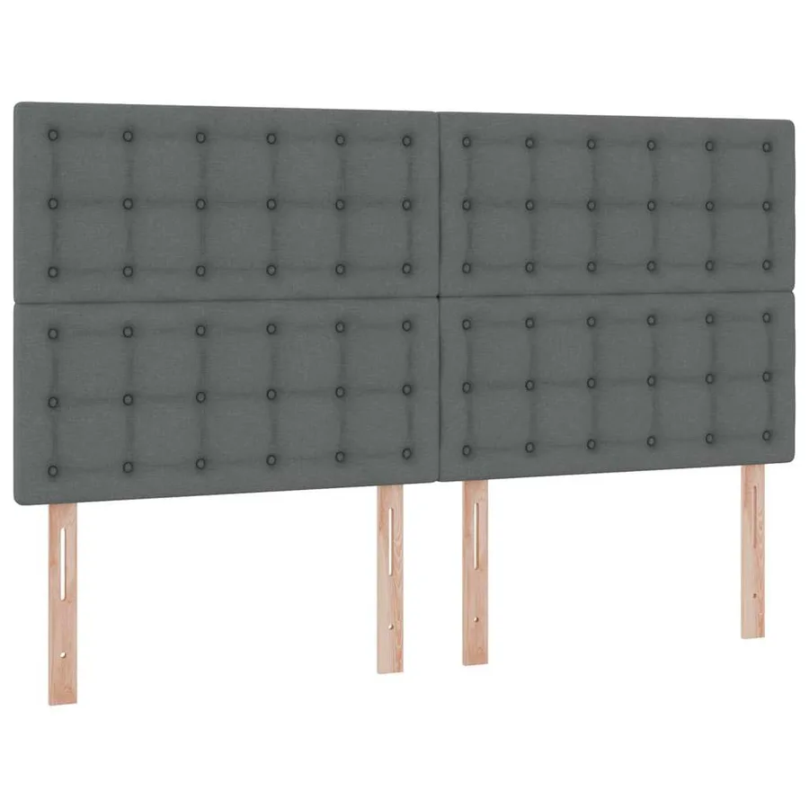 Lit de rangement LED avec matelas Gris foncé 200 x 200 cm Tissu - 10