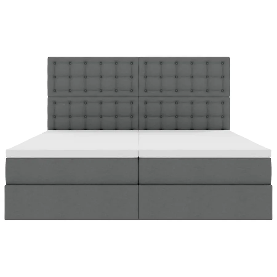 Lit de rangement LED avec matelas Gris foncé 200 x 200 cm Tissu - 11
