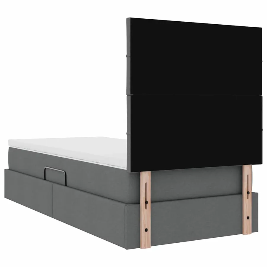 Lit de rangement LED avec matelas Gris foncé 100 x 200 cm Tissu - 12