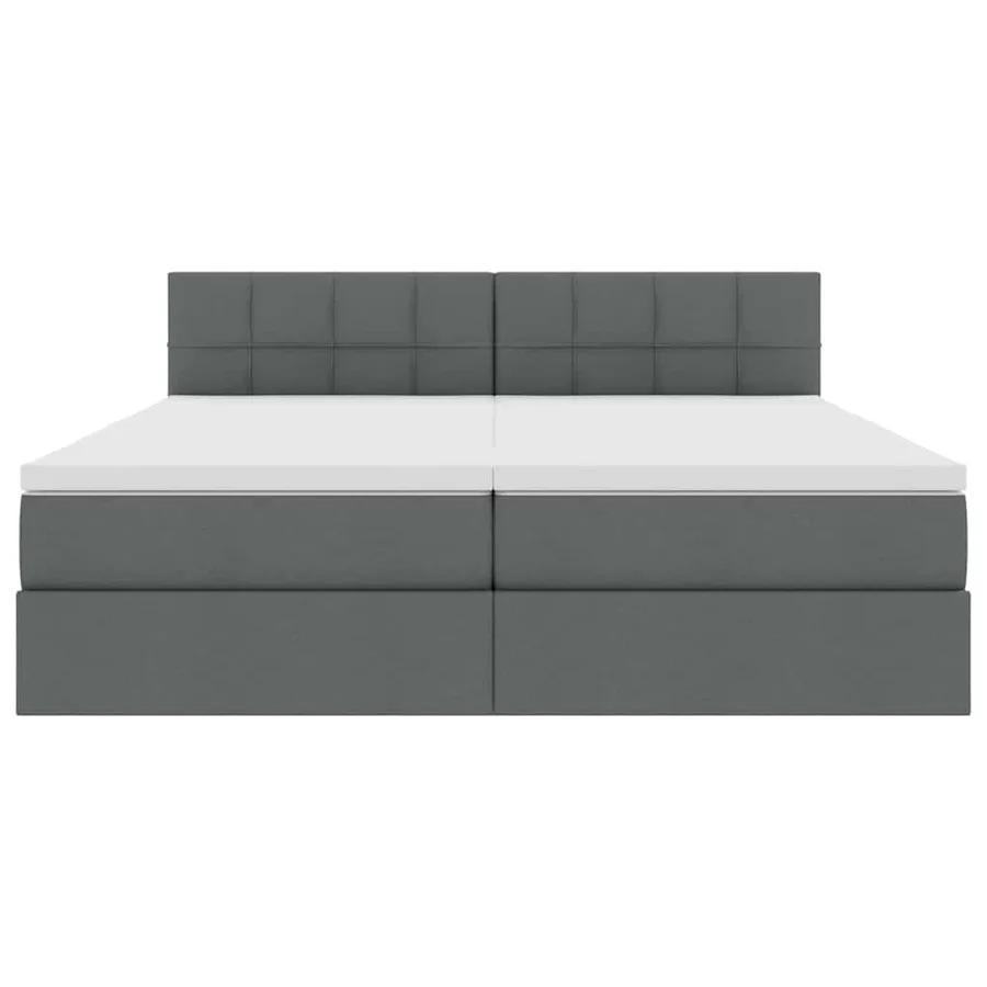 Lit de Rangement Gris foncé 200 x 200 cm Cuir synthétique - 8