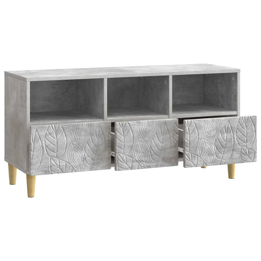 Meuble TV 102 x 34,5 x 50 cm Gris béton Bois d'ingénierie - 4
