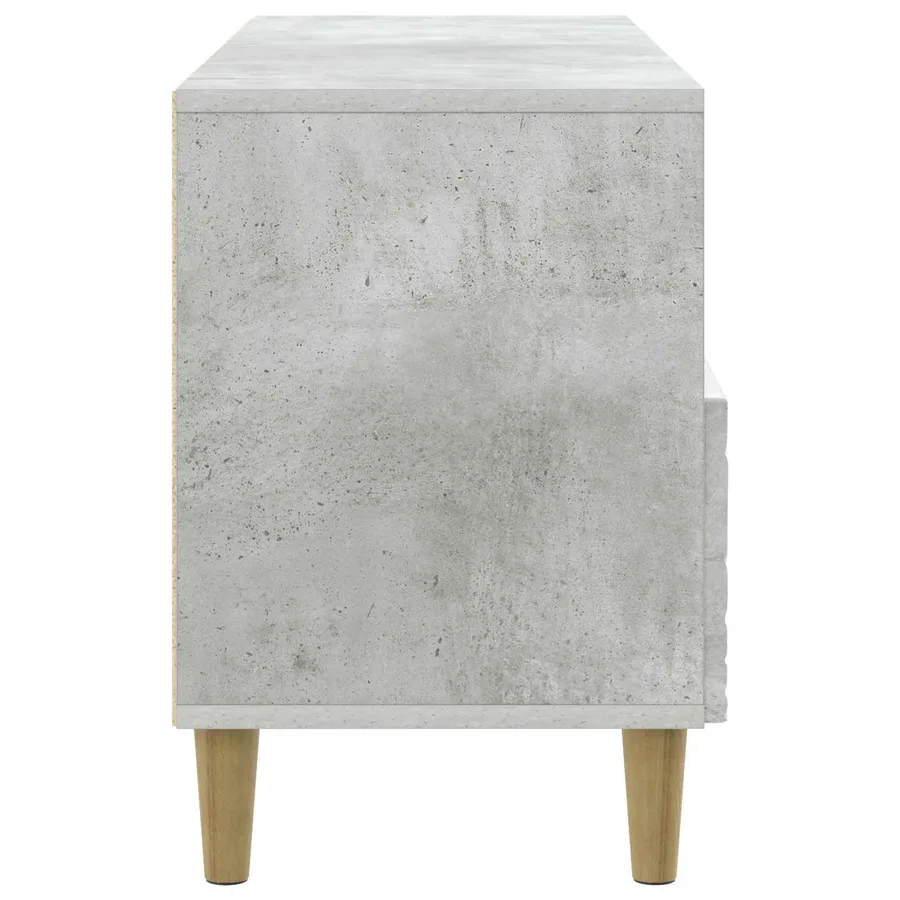 Meuble TV 102 x 34,5 x 50 cm Gris béton Bois d'ingénierie - 6