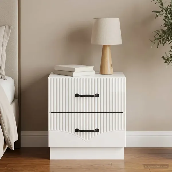 Cabinet de chevet Blanc brillant 43 x 34,5 x 44,5 cm