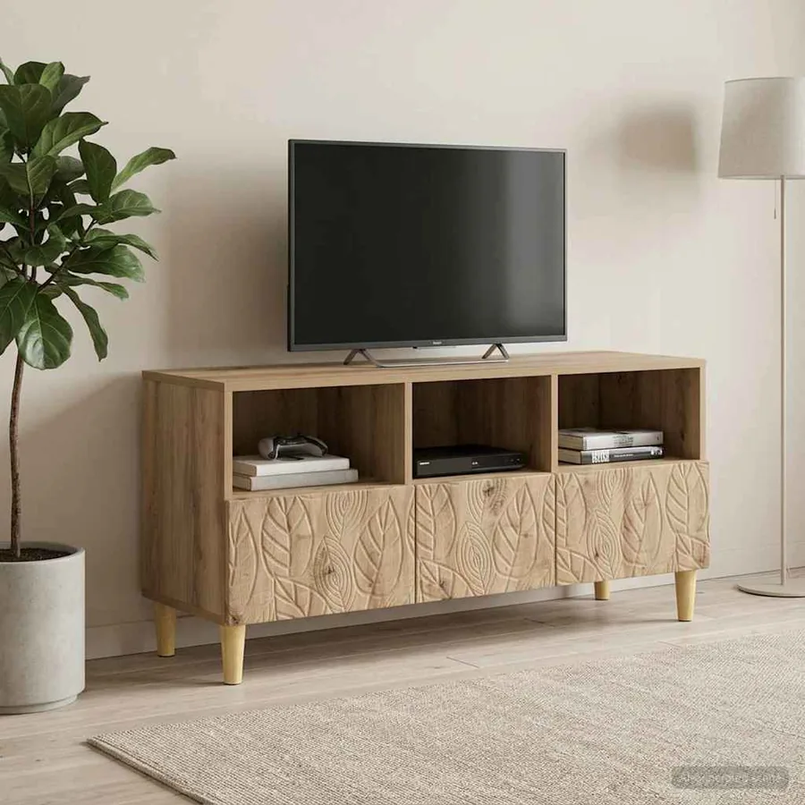 Meuble TV 102 x 34,5 x 50 cm Chêne artisanal Bois d'ingénierie