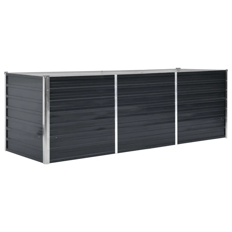 Lit surélevé de jardin Anthracite 240x80x77 cm Acier galvanisé - 2