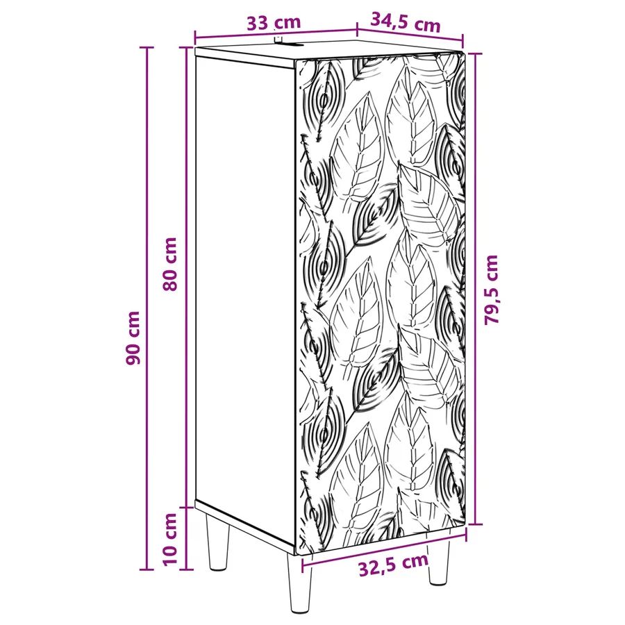 Buffet Blanc 33 x 34,5 x 90 cm Bois d'ingénierie - 8