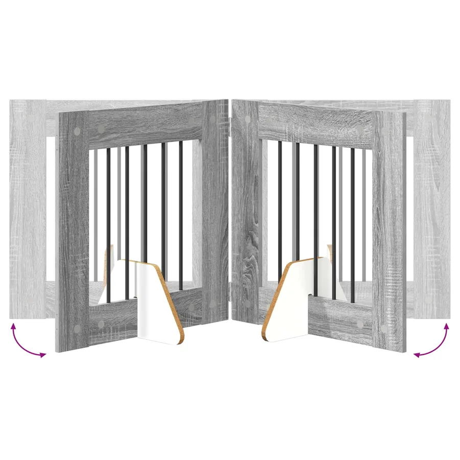 Porte de chien pliable avec supports 4 pcs Sonoma gris 241 cm - 6