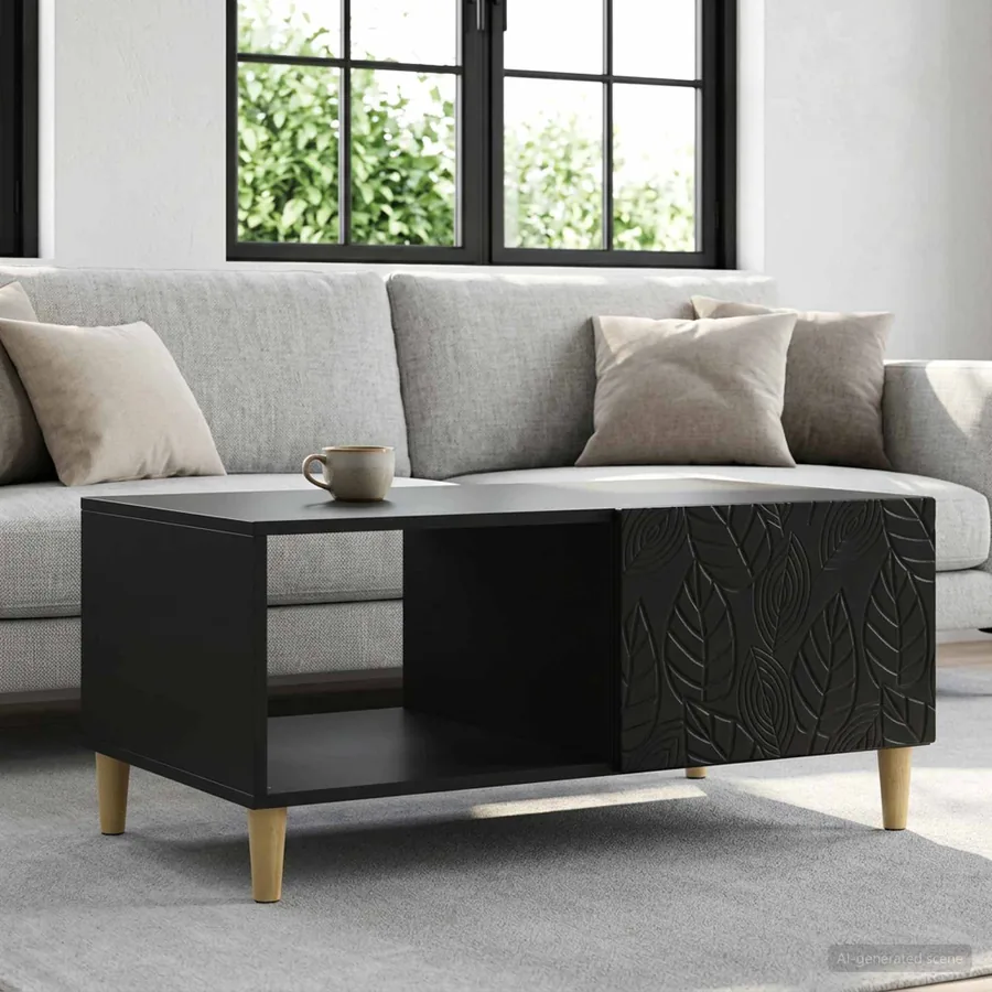 Table basse Noir 90 x 50 x 40 cm Bois d'ingénierie
