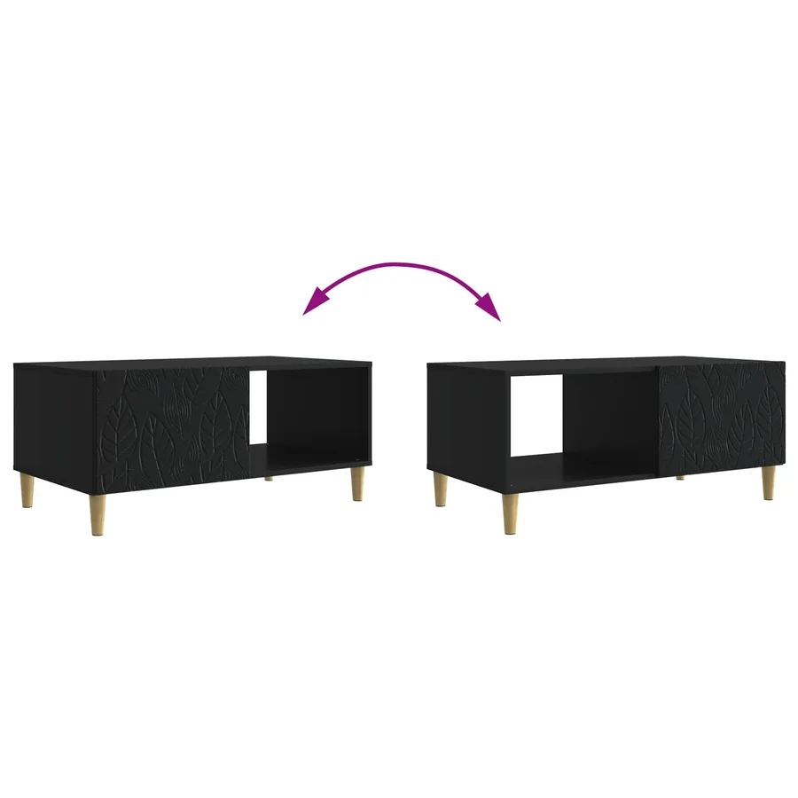 Table basse Noir 90 x 50 x 40 cm Bois d'ingénierie - 9