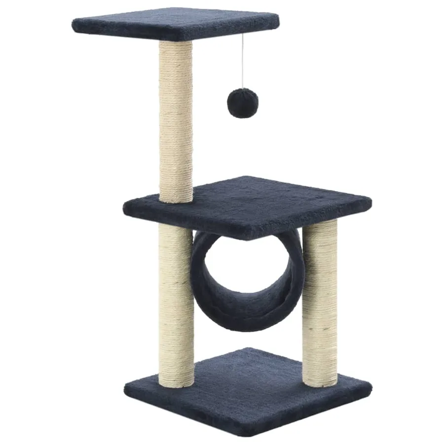 Arbre à chat avec griffoirs en sisal 65 cm Bleu foncé - 2