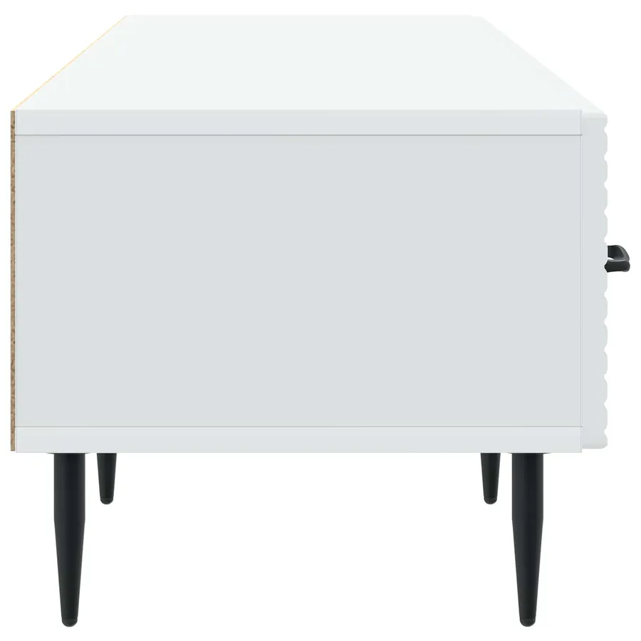 Meuble TV Blanc 147 x 34,5 x 30 cm Bois d'ingénierie - 7