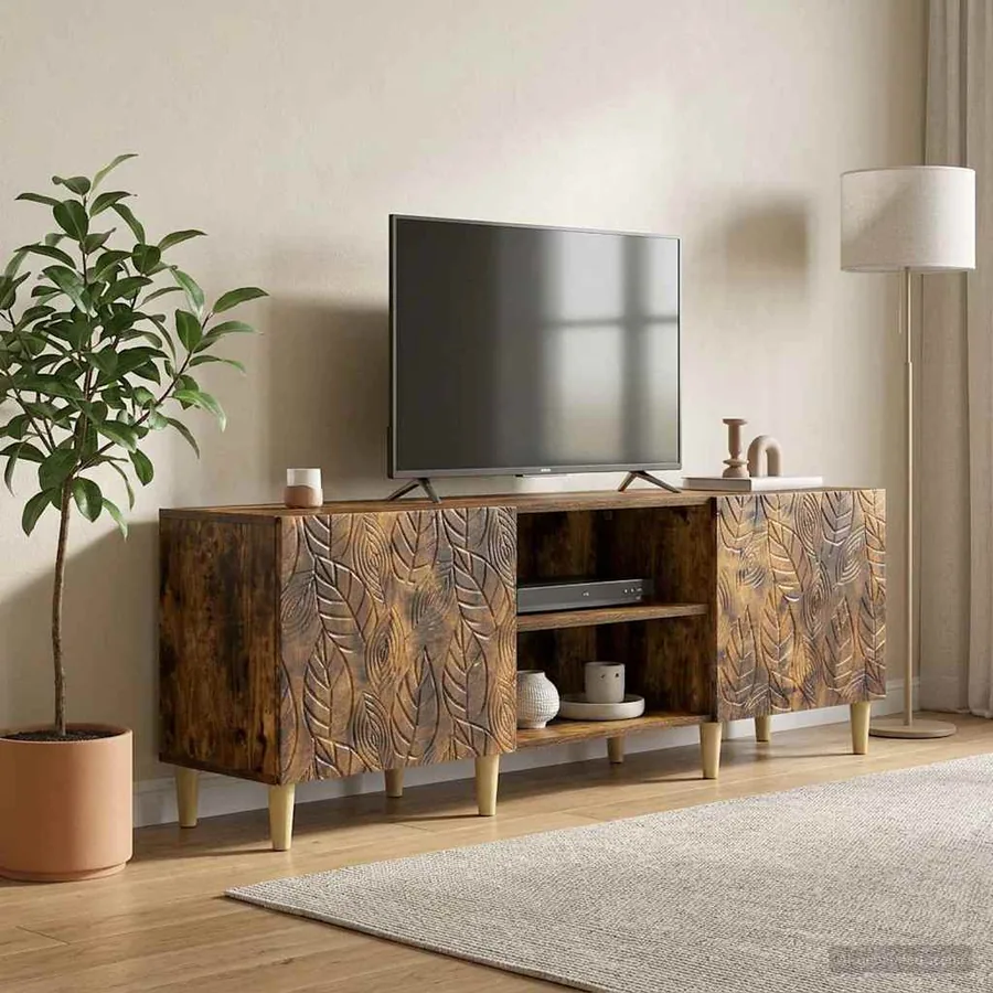 Meuble TV 150 x 31 x 50 cm Chêne fumé Bois d'ingénierie