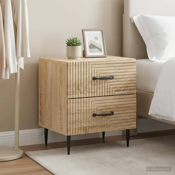 Cabinet de chevet 2 pcs Chêne Sonoma 43 x 34,5 x 47,5 cm