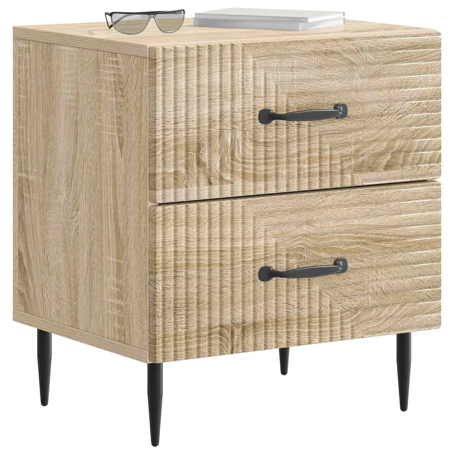 Cabinet de chevet 2 pcs Chêne Sonoma 43 x 34,5 x 47,5 cm - 3