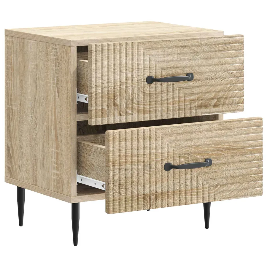 Cabinet de chevet 2 pcs Chêne Sonoma 43 x 34,5 x 47,5 cm - 6